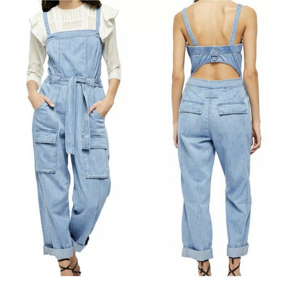 Free People Pants - Free People Go West Utility Denim Jumpsuit Overall